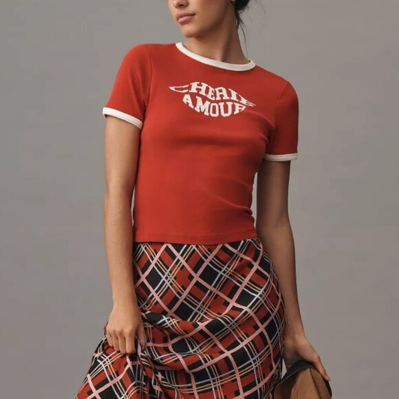 By Anthropologie Cherie Amour Graphic Baby Tee (Gently Worn, Small) - Picture 8 of 8